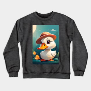 Cute Dapper Duckling in Nature Crewneck Sweatshirt